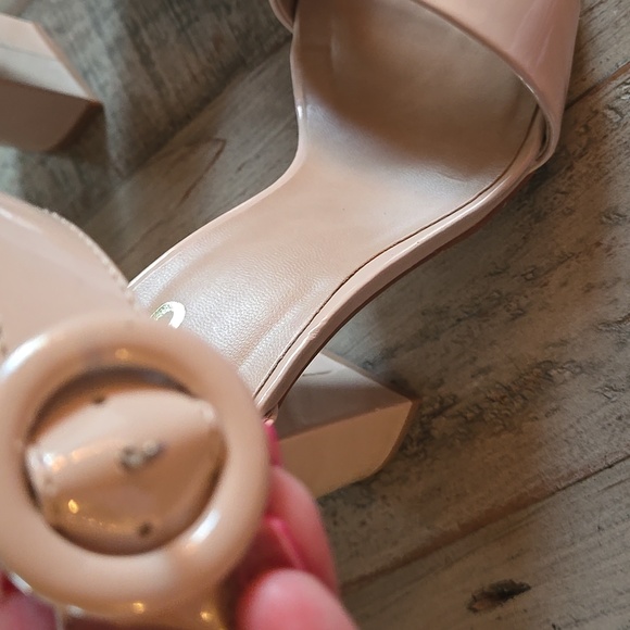 Mix No. 6 Blush Nude Block Heel Sandals Size 6 M Like New - Picture 3 of 13